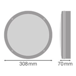 LEDVANCE LED-Wand-/Deckenleuchte 3000K, m.Sensor, ws SFBLKH30015W3000KSWT
