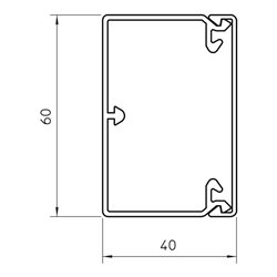 OBO Bettermann Vertr Wand-/Deckenkanal 40x60x2000mm rws WDKH-40060RW