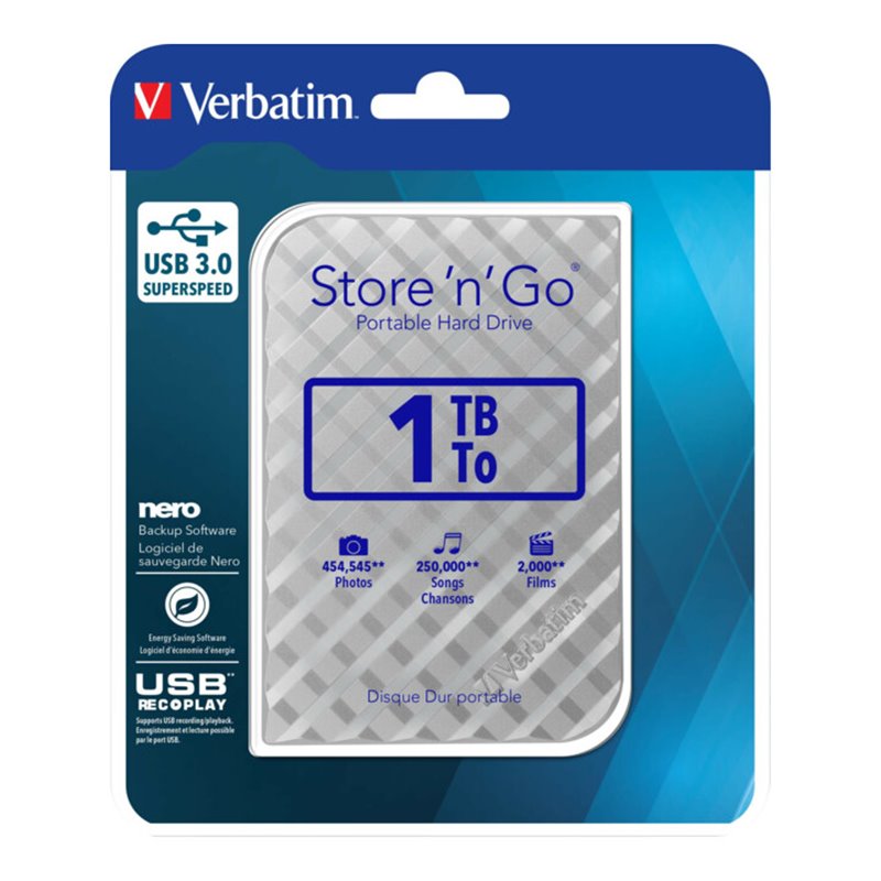 Verbatim Festplatte 1TB USB3.0 Extern,6,35cm(2,5Z) 53197