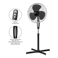 CTC Clatronic Standventilator m.FB 23cm,3Stufen,oszill. CTC VL3741 S sw