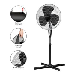 CTC Clatronic Standventilator m.FB 23cm,3Stufen,oszill. CTC VL3741 S sw