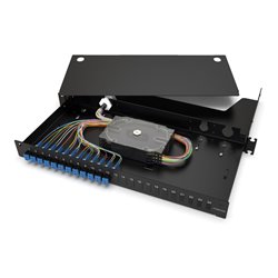 Corning LWL-Verteilerfeldgehäuse 24Fasern DPX OS2 LC LAN1-24AE-PGTL-B