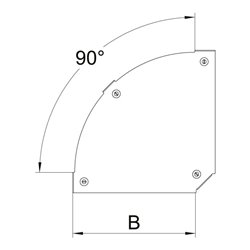 OBO Bettermann Vertr Deckel Bogen 90Grad B300mm DFBM 90 300 FS