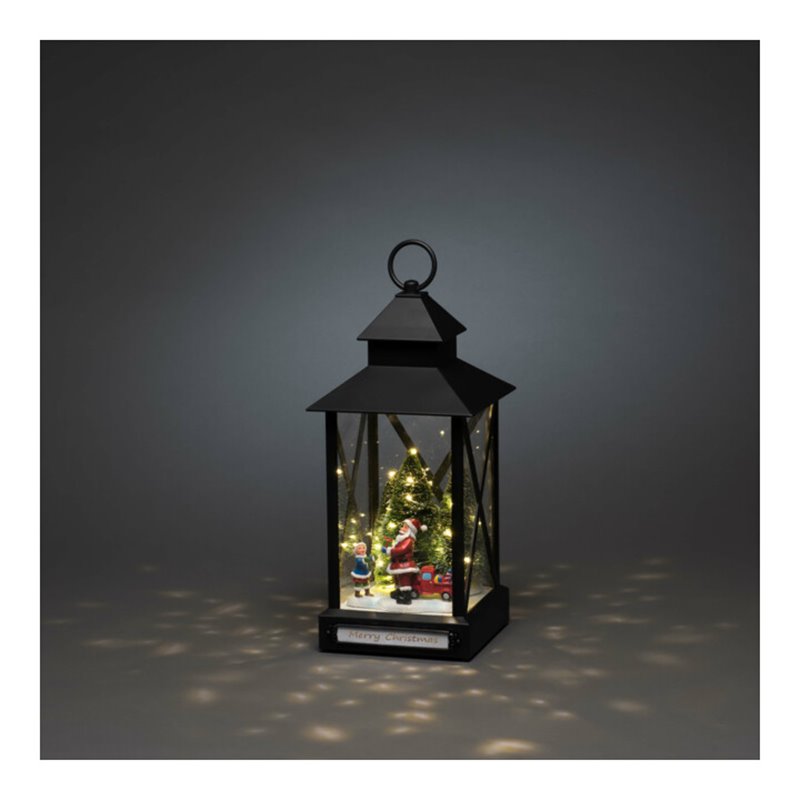 Gnosjö Konstsmide WB LED-Laterne Weihnachtsmann mit Kind und Baum 4343-000
