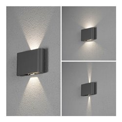 Gnosjö Konstsmide AL LED-Wandleuchte anthrazit, alu 7854-370