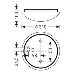 Trilux LED-Wannenleuchte WD1 LED1000-840 ET Mondia G26777440