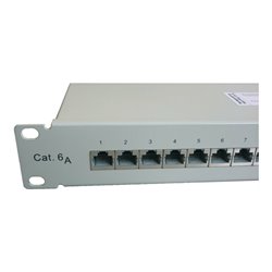 Setec Patchpanel Kat.6A 24xRJ45 RAL7035 TN-PP24 CAT6A gr