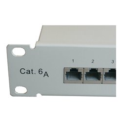 Setec Patchpanel Kat.6A 24xRJ45 RAL7035 TN-PP24 CAT6A gr