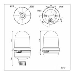 Werma LED-Doppelblitzleuchte BM 24V DC ge 82932055