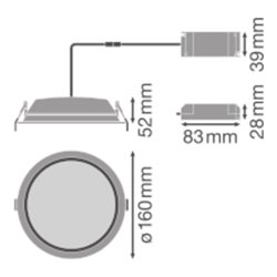 LEDVANCE LED Downlight IP44 4000K DLALU DN15014W4000K