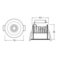 LEDVANCE LED-Spot IP44 3000K SPOTDKFIX7W3000KIP44