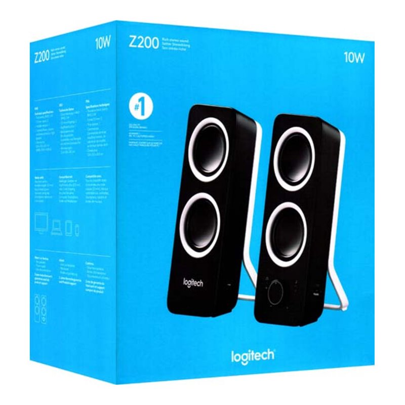 Logitech Lautsprecher-System 2.0Kanal,10W Z200 sw