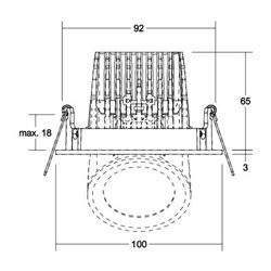 Brumberg Leuchten LED-Deckeneinbauleuchte ws 15W 3000K 12401073