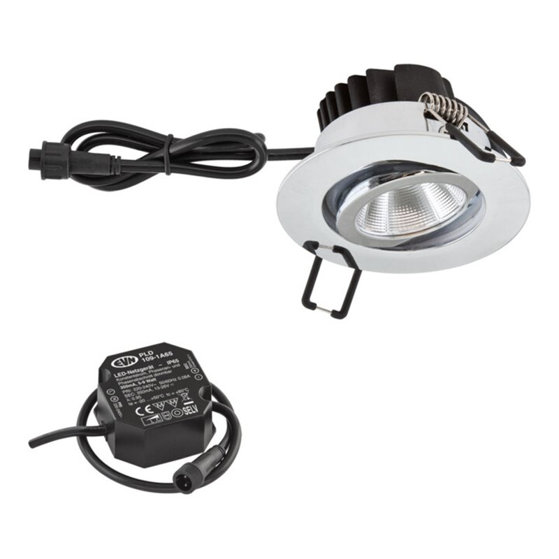 EVN Lichttechnik P-LED Einbauleuchte 230V 3000K chrom PC650N91102