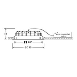 LTS Licht&Leuchten LED-Einbaudownlight 4000K inkl.Konverter VTFL 10.2540 weiss