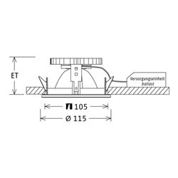 LTS Licht&Leuchten LED-Einbaudownlight weiß 4000K CSAFL 43.2040.50 ws