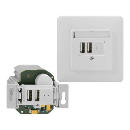 Rutenbeck USB-Ladegerät UP 2-fach SV USB 2xUp rw