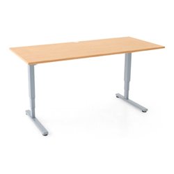 STIER Elektrisch höhenverstellbarer Schreibtisch 501-53 Doppel-Teleskop Buche mel. 63-123cm