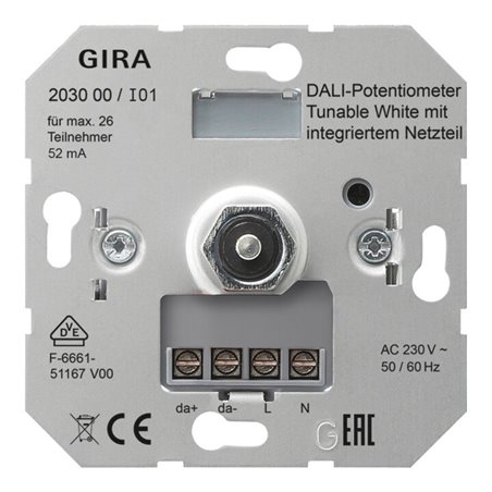 Gira DALI-Potentiometer Tun.WH Netzt.Einsatz 203000