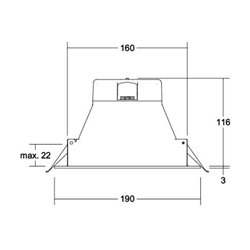 Brumberg Leuchten LED-Einbaudownlight 3000K/4000K/5700K 32028073