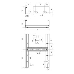 OBO Bettermann Vertr Kabelleiter gelocht VS Sp.60x300x3000 LG 630 3 FS