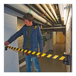 Moravia Wandgurt MORION gelb/schwarz schraffiert  95 mm