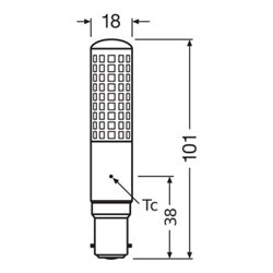 OSRAM LAMPE LED-Slim-Lampe B15d 827, dim. LEDTSLIM75D9W827B15D