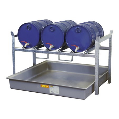 CEMO Fassregal Typ 800 + Fassauflage + Auffangwanne