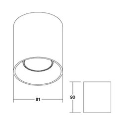 Brumberg Leuchten Anbaumodul rund struktur schwarz 45130180