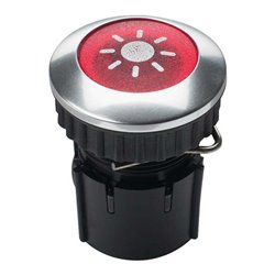 Grothe Klingeltaster rund 14,6mm Knopf rot, Hülse alu PROTACT 101 LED