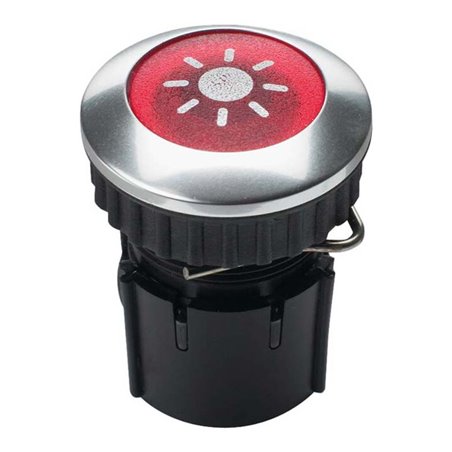 Grothe Klingeltaster rund 14,6mm Knopf rot, Hülse alu PROTACT 101 LED