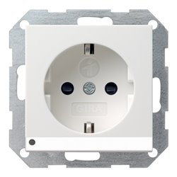 Gira Schuko-Steckdose rws-matt mit LED-Beleuchtung 117027