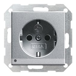 Gira Schuko-Steckdose alu mit LED-Beleuchtung 117026