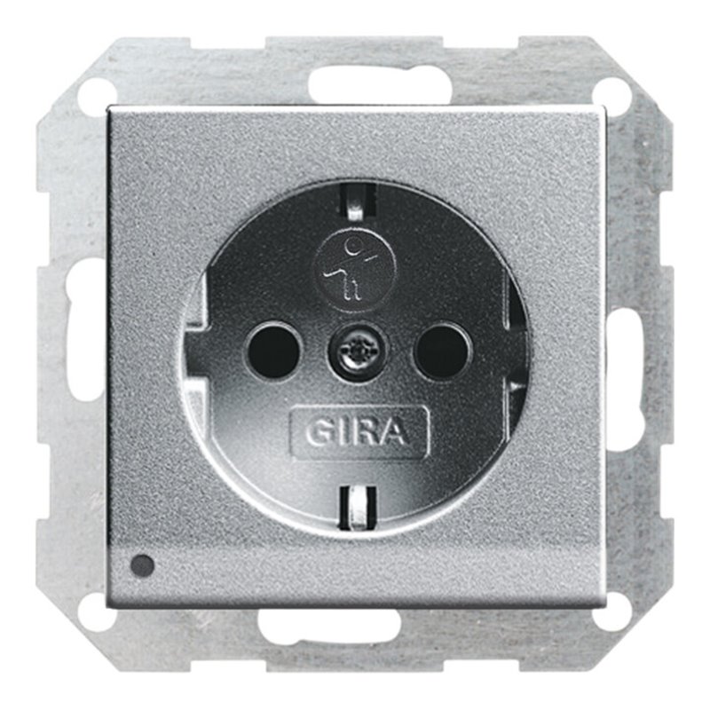 Gira Schuko-Steckdose alu mit LED-Beleuchtung 117026