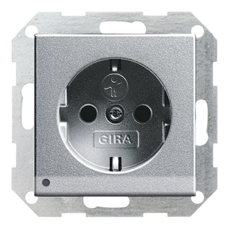 Gira Schuko-Steckdose alu mit LED-Beleuchtung 117026