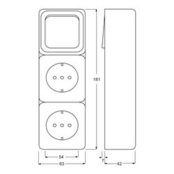 Busch-Jaeger Kombination 2 Steckd.+We.schalt. 2601/6/2300/2 EAP