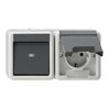 Gira Schuko-We.schalter-Kombi gr, waager., AP-WG 017730