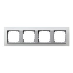 Gira Abdeckrahmen 4f.opak ws m.alu.ZL, Event 021450