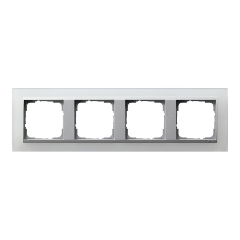 Gira Abdeckrahmen 4f.opak ws m.alu.ZL, Event 021450