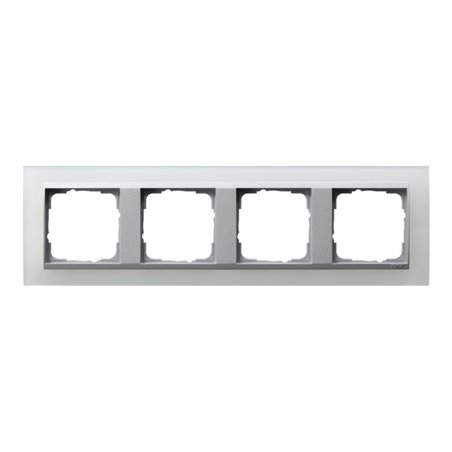 Gira Abdeckrahmen 4f.opak ws m.alu.ZL, Event 021450