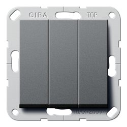 Gira Wippschalter Wechsel 3fach System 55 Anthrazit 283228