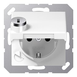 Jung SCHUKO-Steckdose 16A 250V Klappdeckel AS 1520 BFKLSL WW