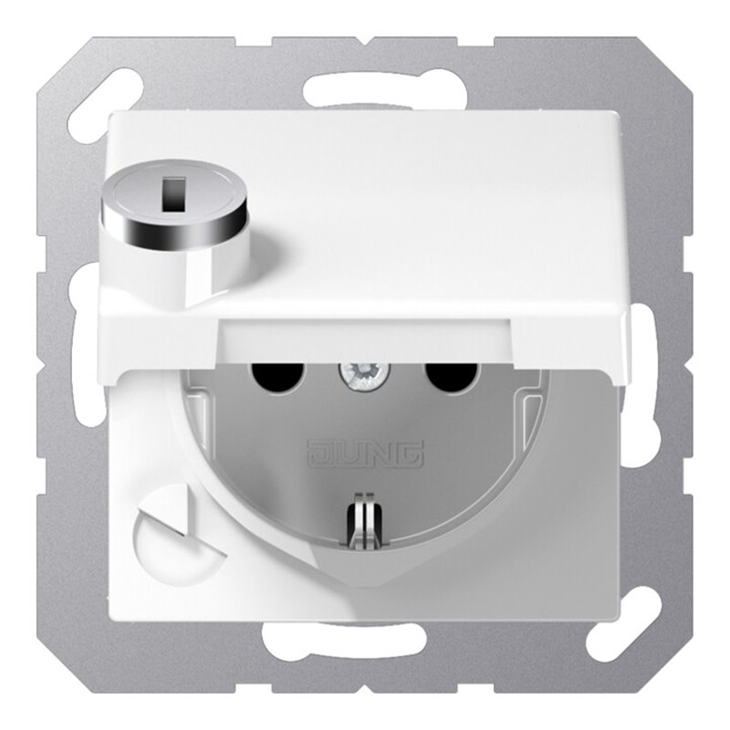 Jung SCHUKO-Steckdose 16A 250V Klappdeckel AS 1520 BFKLSL WW