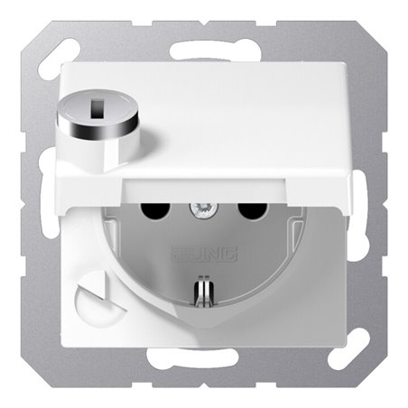 Jung SCHUKO-Steckdose 16A 250V Klappdeckel AS 1520 BFKLSL WW