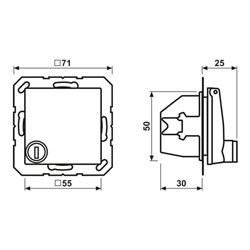 Jung SCHUKO-Steckdose 16A 250V Klappdeckel AS 1520 BFKLSL WW