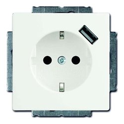 Busch-Jaeger Schuko/USB-Steckdose studioweiß 20 EUCBUSB-84