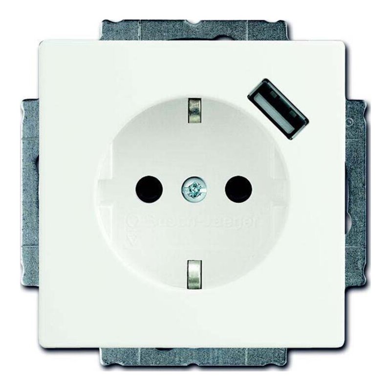 Busch-Jaeger Schuko/USB-Steckdose studioweiß 20 EUCBUSB-84