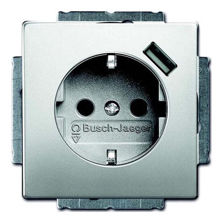 Busch-Jaeger Schuko/USB-Steckdose edelstahl 20 EUCBUSB-866