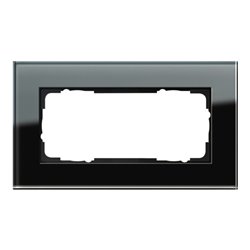 Gira Abdeckrahmen 2f.sw-glas o.Mittelsteg 100205