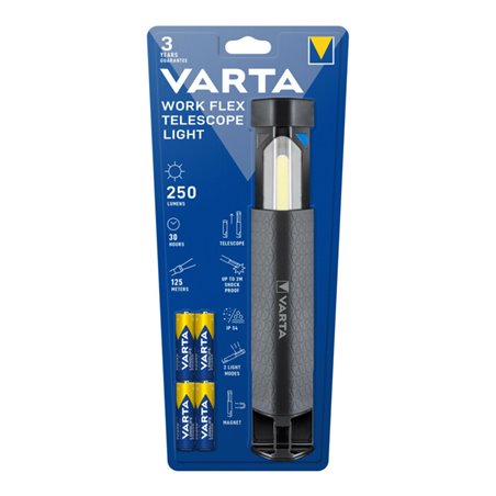 Varta Cons.Varta Work Flex Telescope Light 4AA mit Batterien 18646